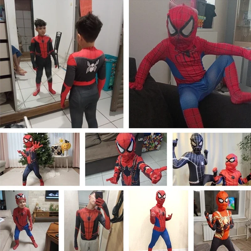 MARVEL Spiderman Cosplay Costume Kids Adults Full Body Spandex with Cape Peter Parker Miles Morales Spider Man VENOM 3D Styl # 1