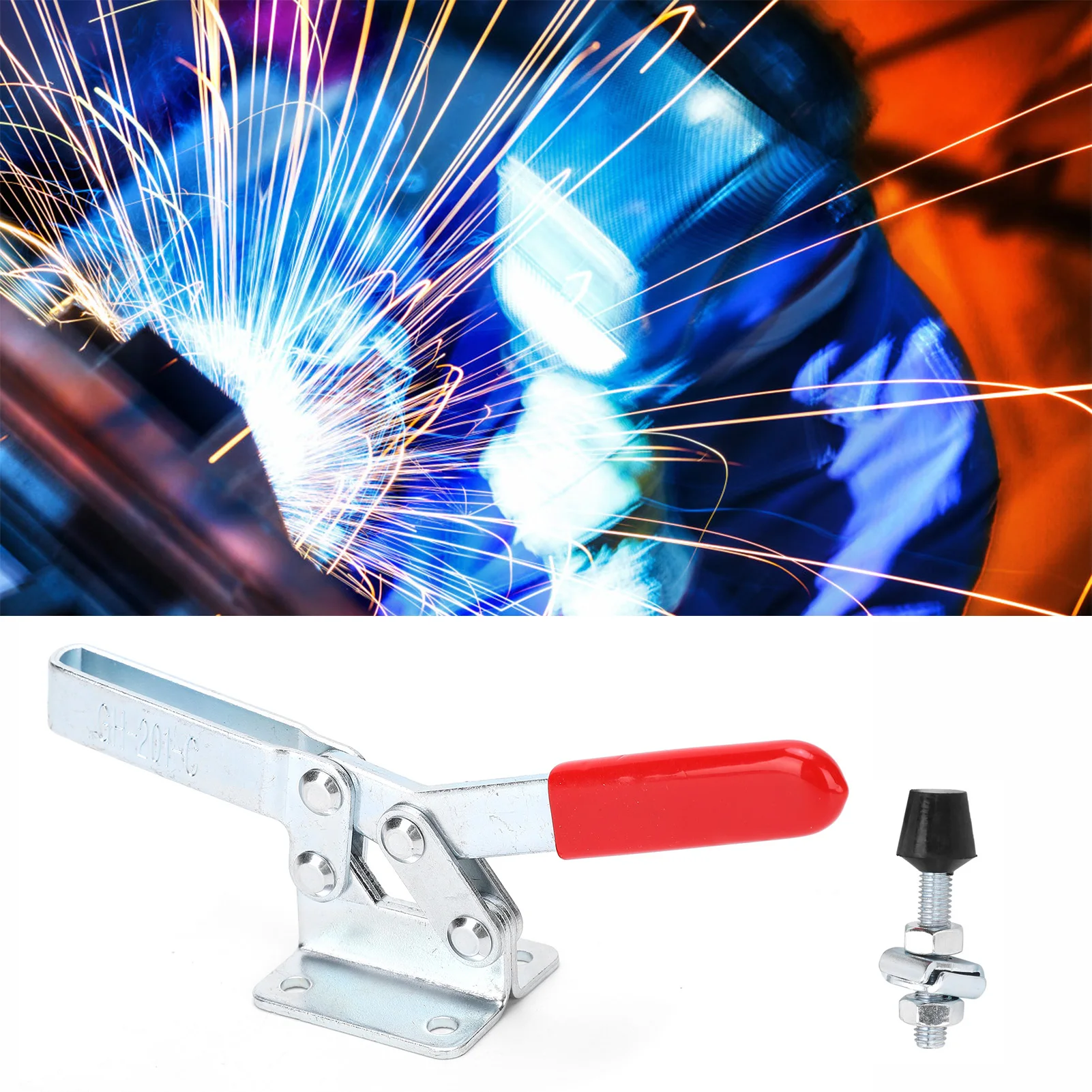 182kg Toggle Clamp Toggle Clamp Anti-Rust Alloy Steel Quick Release Hold Down Hand Tool 182kg GH‑201C Hold Down Hand Tool
