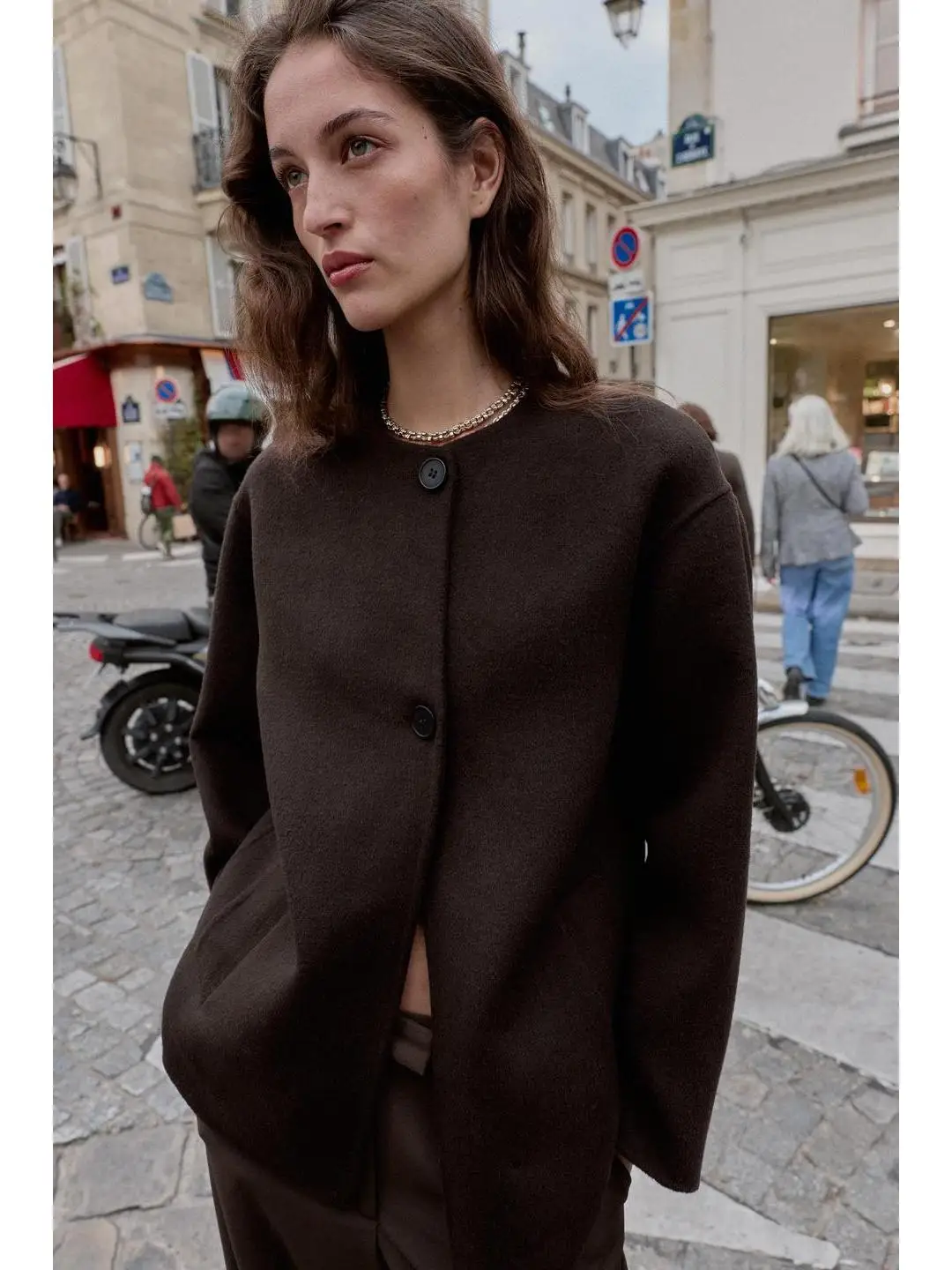 

Faionable ort Шарф из смешанного волокна Thiened Long Sve круглый Ne пальто для осенне-зимнего женского пальто для поездок на работу Sle