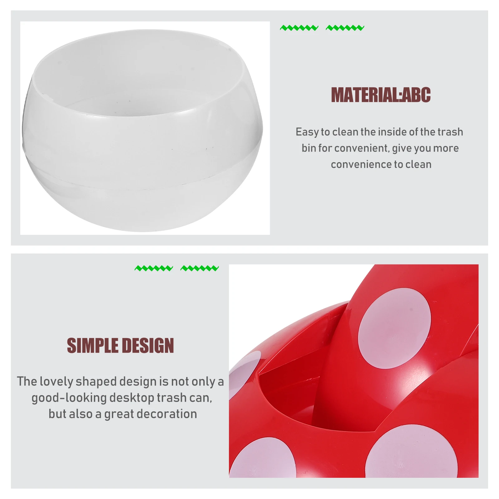 

Desktop Trash Can Space saving Mini Garbage Can Lid Cute Kawaii Tabletop Kitchen Bedroom Office Easy Clean Stylish