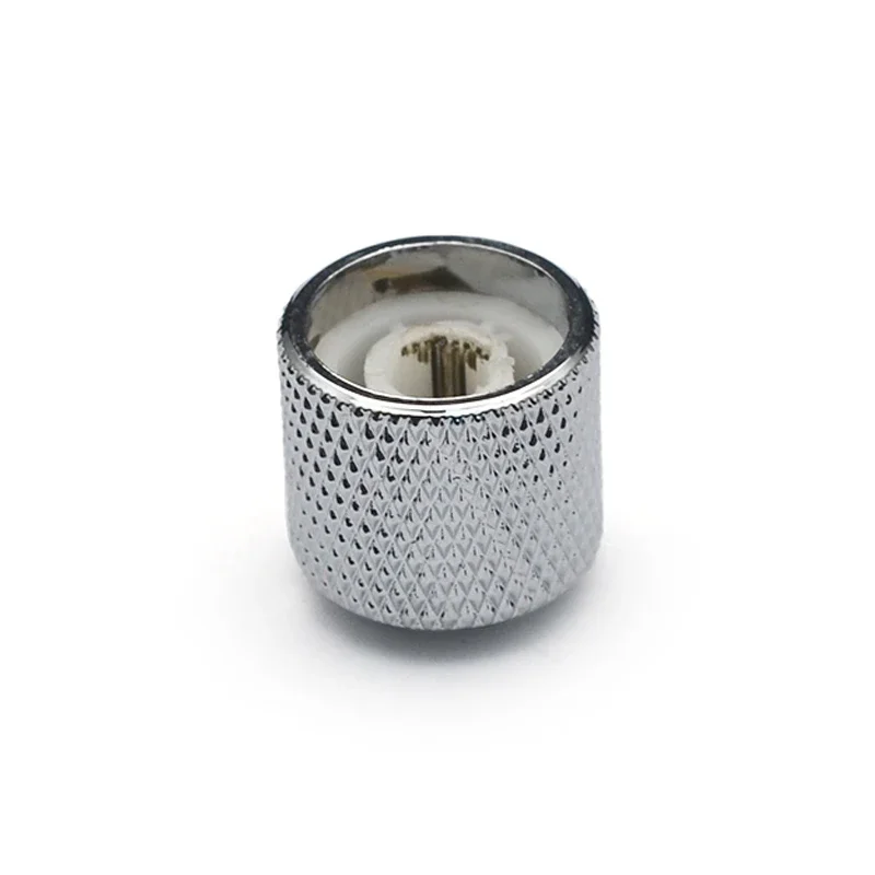 10Pcs Metal Knurled Barrel Dome Volume Tone Control Knobs for Electric Bass Guitar Pot knobs Chrome