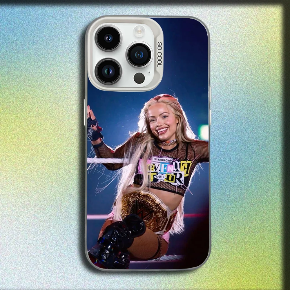 레슬러 L-Liv Morgan 아이폰 16,15,14,13,12,11,미니,프로,E,MAX 화이트 무광 충격 방지 케이스