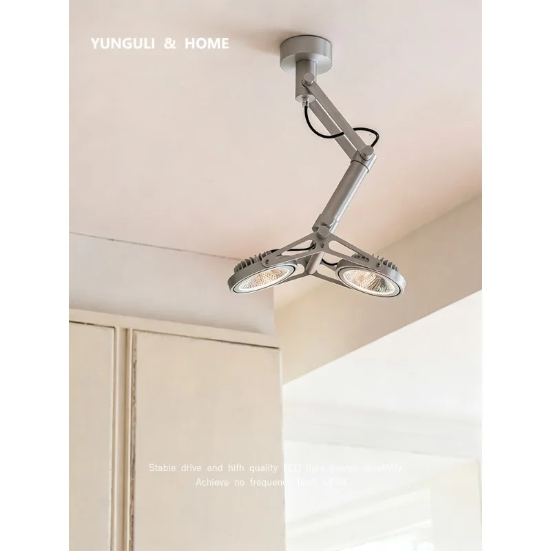 Modern industrial wind robot arm chandelier, adjustable designer coffee gym commercial tooling store tube spotlight