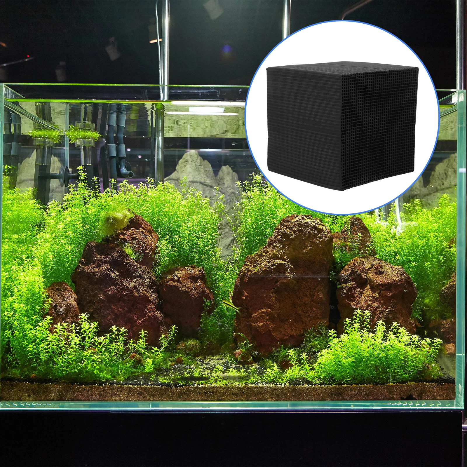 

Fish Tank Activated Carbon Filter Cube Aquarium Filter Media Odor Removal Heavy Metal Purifier Water Softener For Fish Tanks