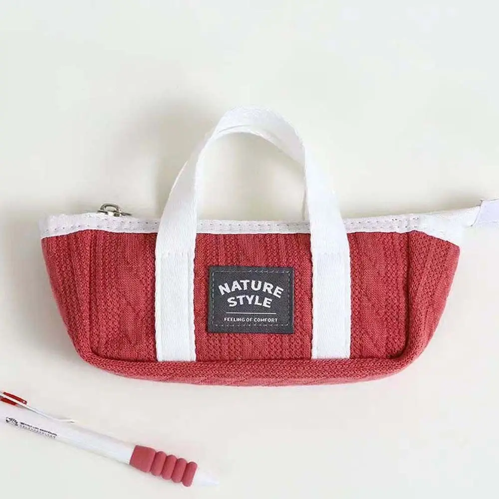 Desktop Storage Handheld Stationery Bag Handheld Large Capacity Korean Style Pencil Case Ship Shape Aesthetic Pencil Pouch