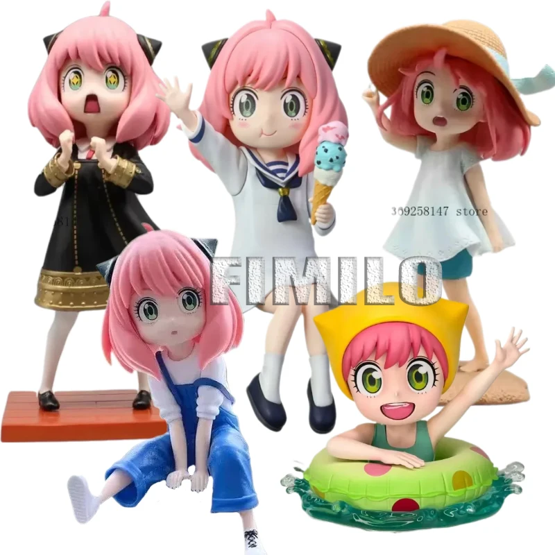 

Anime Spy×family Anya Forger Action Figures Anya Figurine Cute Sitting Posture Forger Anya Q Version PVC Model Collection Toys