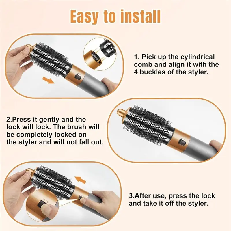 L73A 2025-فرشاة تكثيف مستديرة لمرفق مكواة فرد الشعر دايسون اير راب لملحقات دايسون اير راب