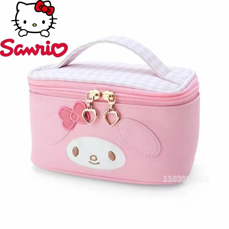 Hello Kitty New Portable Cosmetic Bag Cartoon Women's Cosmetic Bag Large Capacity Leisure Storage Travel Toiletries Bag