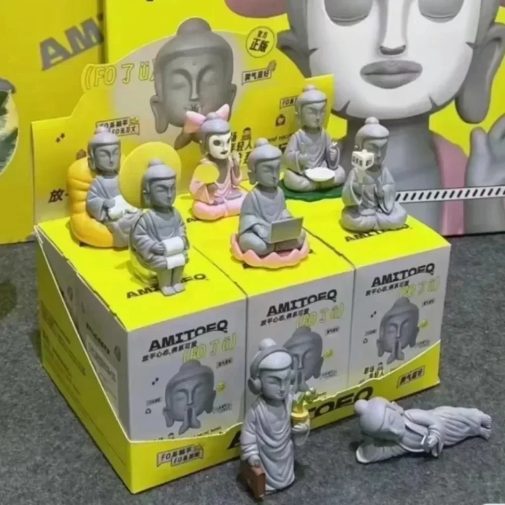 

Fo Le U Relax Buddha's Tide Blind Box Buddha Anime Action Figure Guess Bag Cute Doll Mystery Box Collection Model Figurine Toys