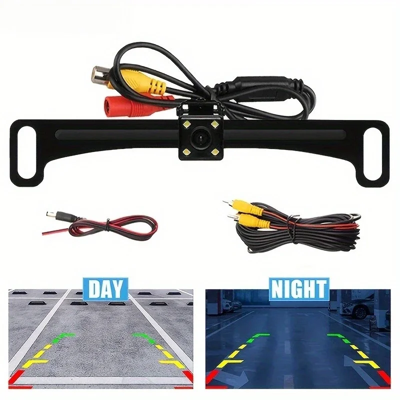 Universal HD Night Vision Backup Camera with Bracket,4LED Lights for Clearer Visibility,Suitable for Sedans, Pickups, SUVs, Cars