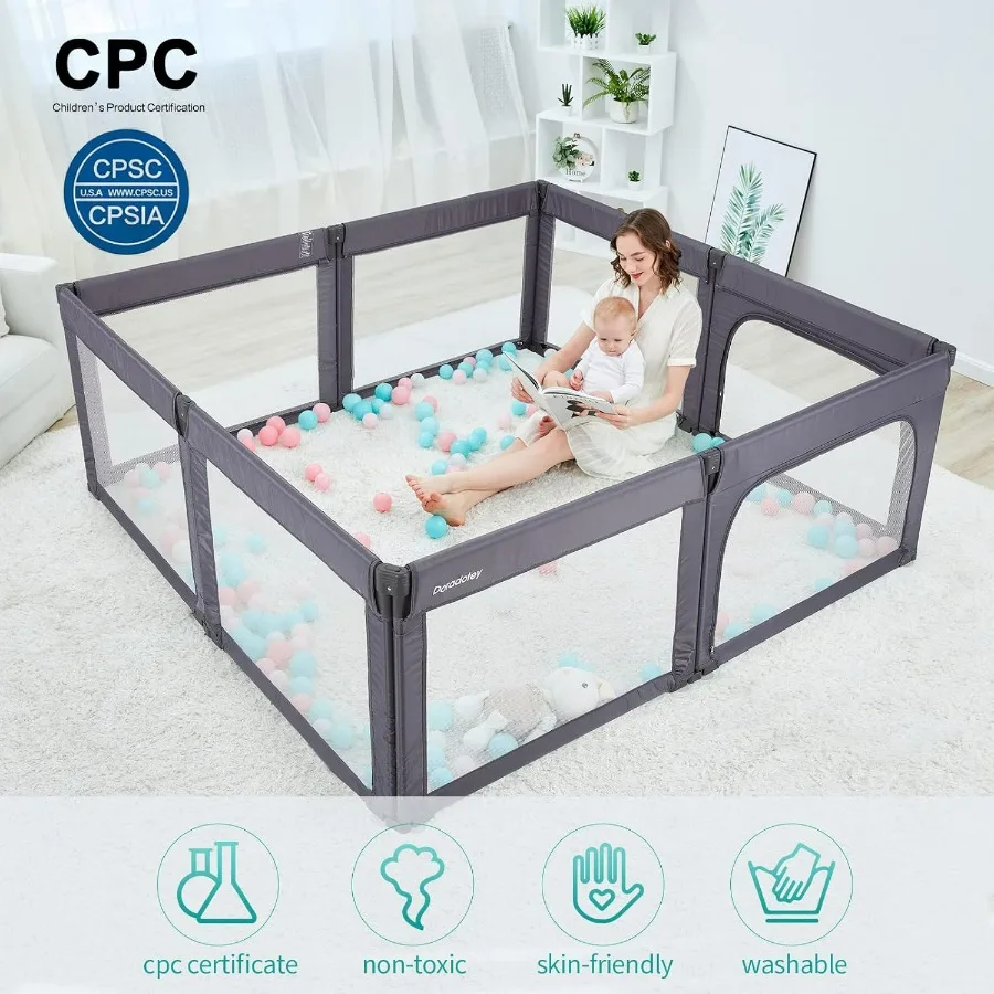 Doradotey Box per bambini pieghevole per bambini 13 dimensioni Custodia per bambini regolabile a forma di 8 pannelli Cancello staccabile 79x71 Grande per interni