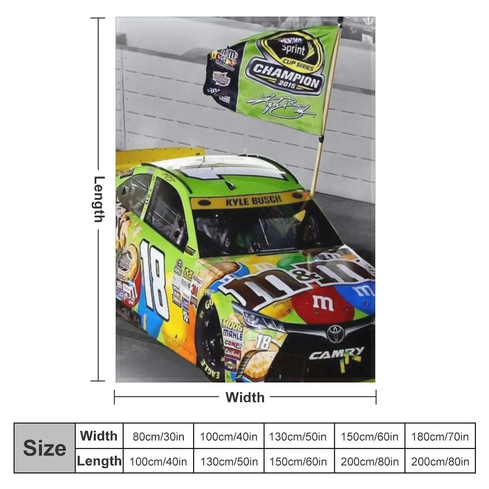 kyle busch racing Throw Blanket Flannel Fabric Fashion Sofas Blankets