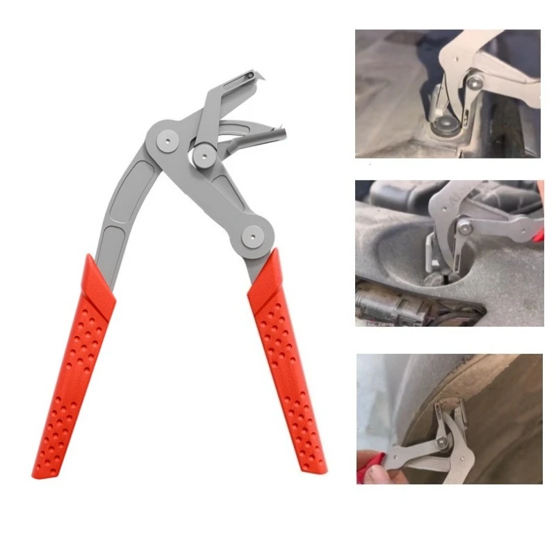 Alicates para quitar clips de coche, herramienta de plástico y goma para remover clavos redondos, para paneles de puertas interiores de coches, chasis y maletero.