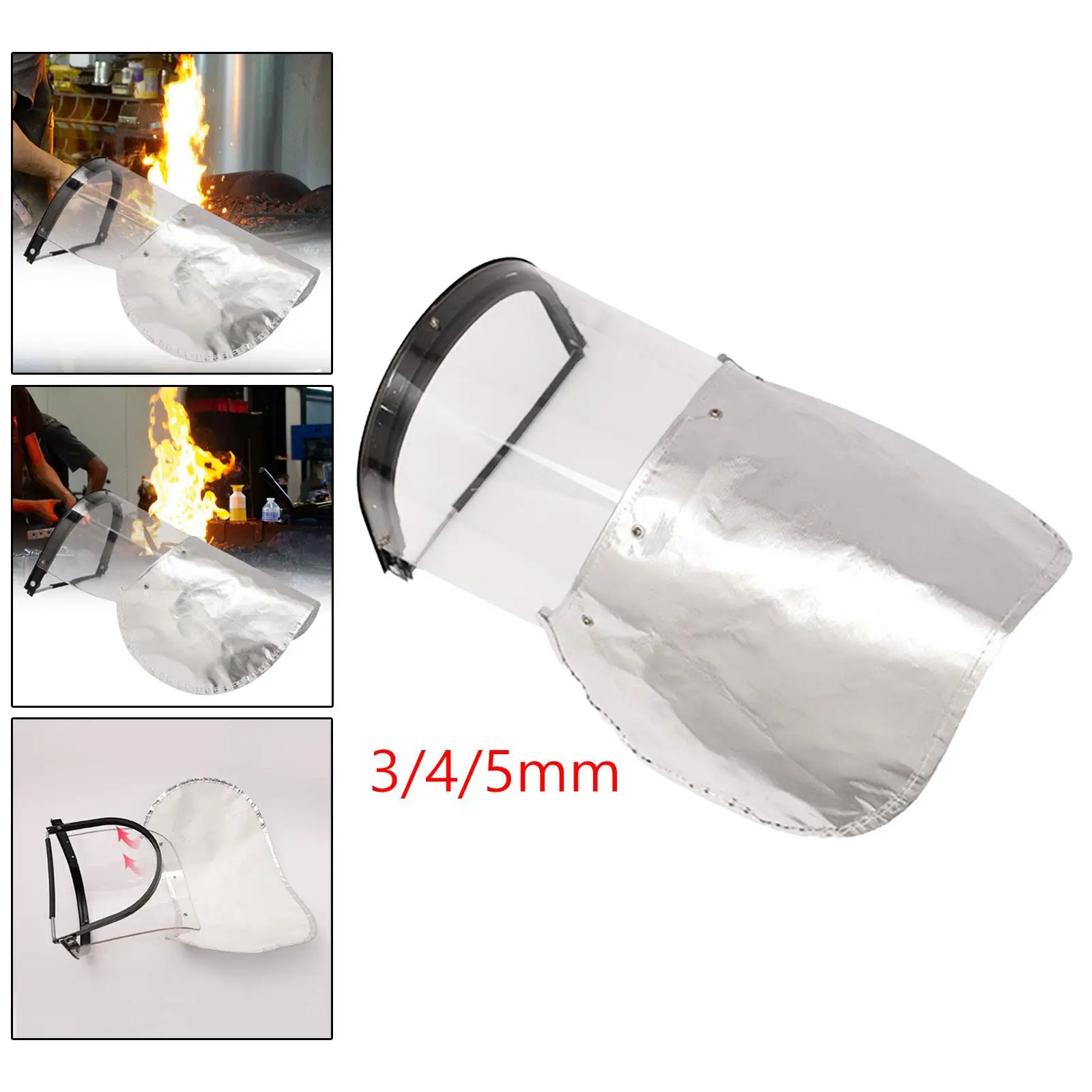 

Welding Face Protection Fire Resistant Face Hood Face Shield Hood Aluminum Foil Heat Cover for Ceramics Metal Manufacturing