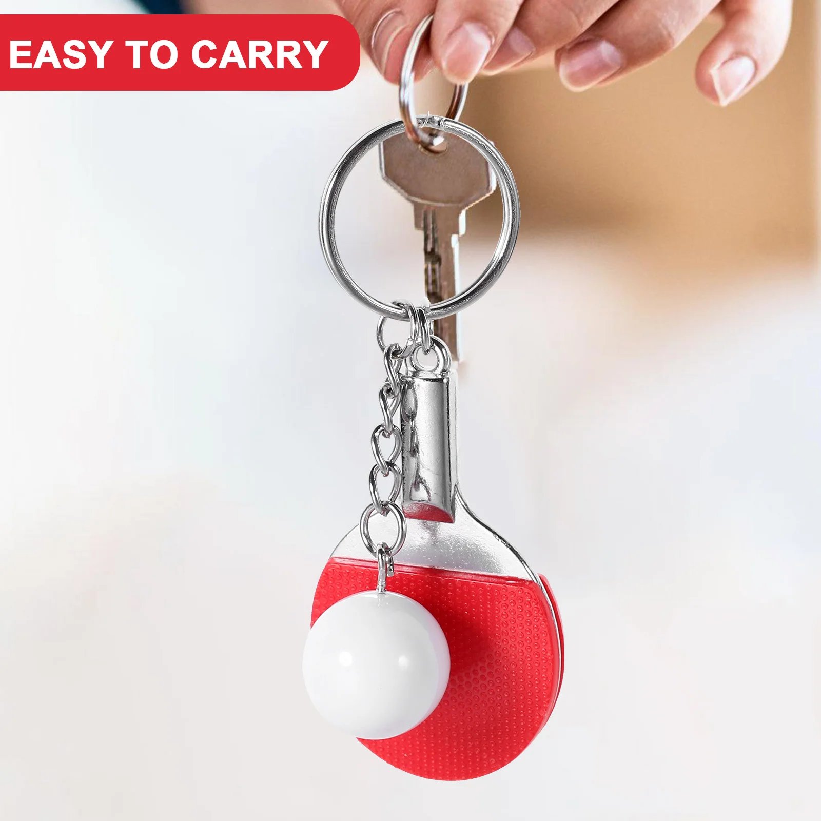 6Pcs Table Tennis Keychain Small Sports Ball Keychains Decorative Key Holder for Women Bag Backpack Keychain Set Bulk