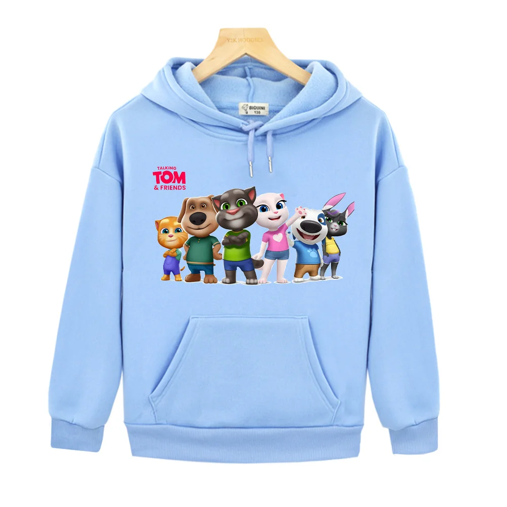 Talking Tom and Friends Hoodies Cartoon Kids Animation Pattern Sweatshirts Fashion Harajuku Casual Pullovers Boys Girls Clothing