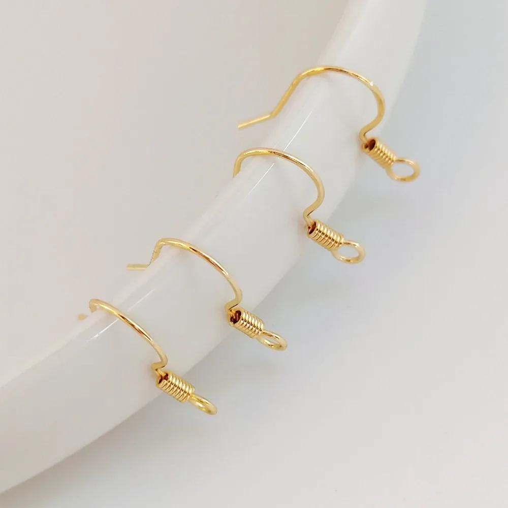 14K Gold-plated Spring Ear Hooks with Steel Stamps, 925 Earrings and Pendants, DIY Earrings and Jewelry Materials
