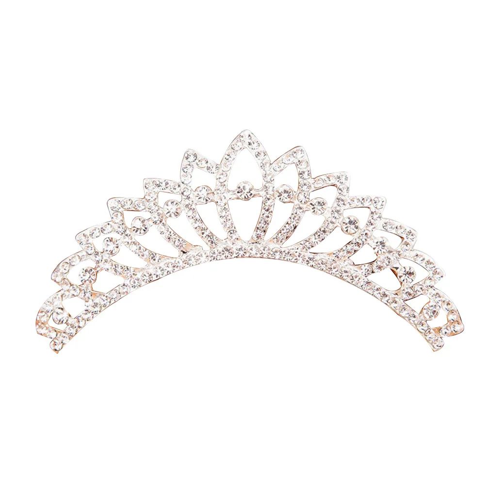 

Silver Hair Comb 11X3.7Cm Alloy Rhinestone Performance Crown Women Floral Bridal Wedding Party Prom Decorative Hairpin