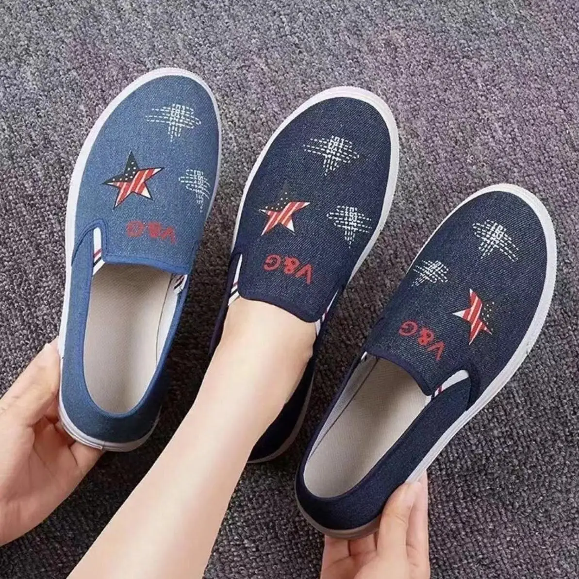 Spring Summer Canvas Flat Work Shoes Women's Beijing Style Breathable Anti-slip Traditional Cloth Shoes Korean Style round Toe