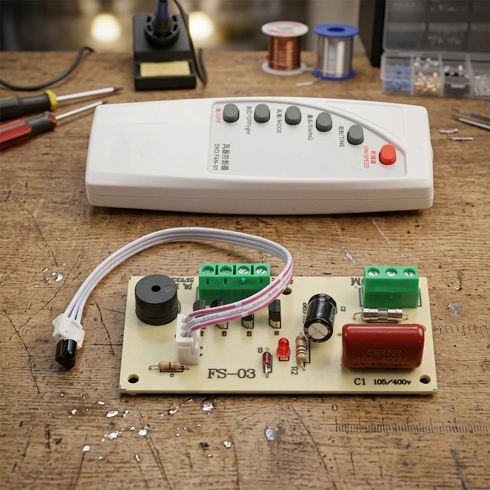 Replacement Fan Pcb Fan Remote Control Board Adjustable Timer Function High Medium Low Wind Automatic Shut-off Feature As Shown