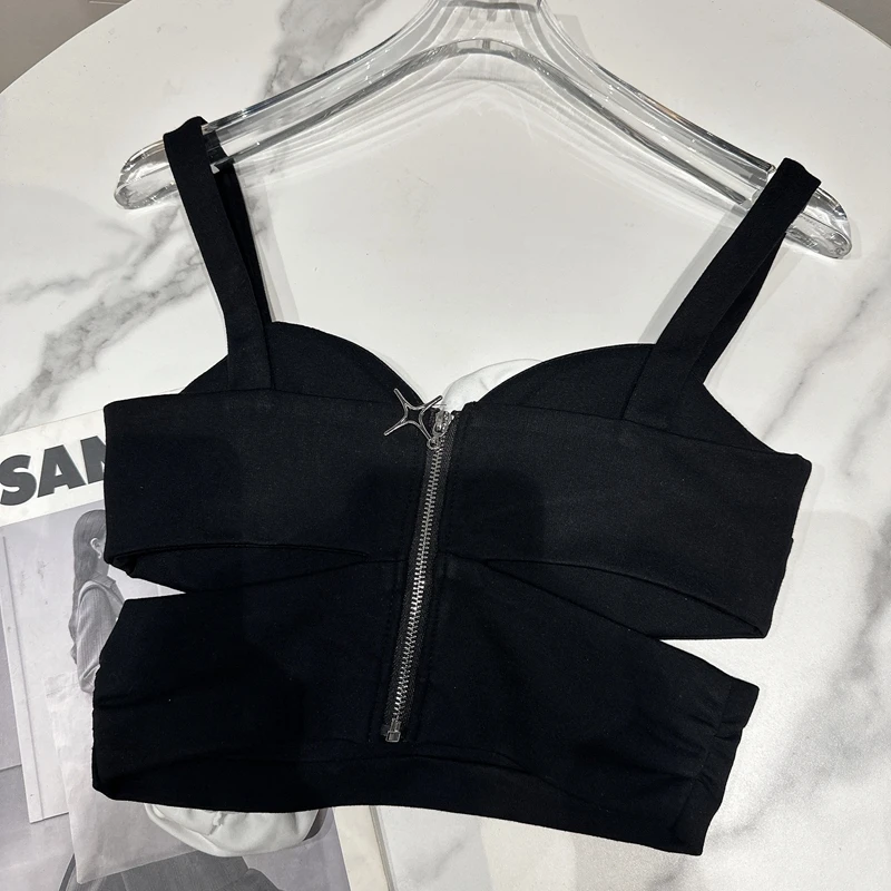 Top Corto Sexy con Diseño Calado en Color Rosa Té para Otoño 2025, Csola Moderna para Mujer