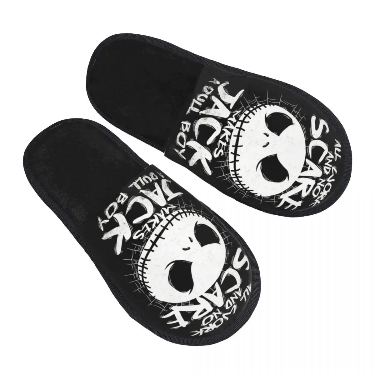 

Женские домашние тапочки Custom Jack Skellington ALL WORK AND NO, мягкие, из пены с эффектом памяти, без застежек