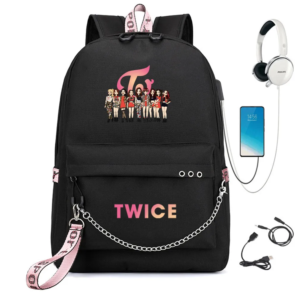 Kpop Twice Zaino Borsa da scuola Borsa da viaggio Borsa da libro TZUYU SANA MINA JIHYO NAYEON MOMO DAHYUN JEONGYEON CHAEYOUNG