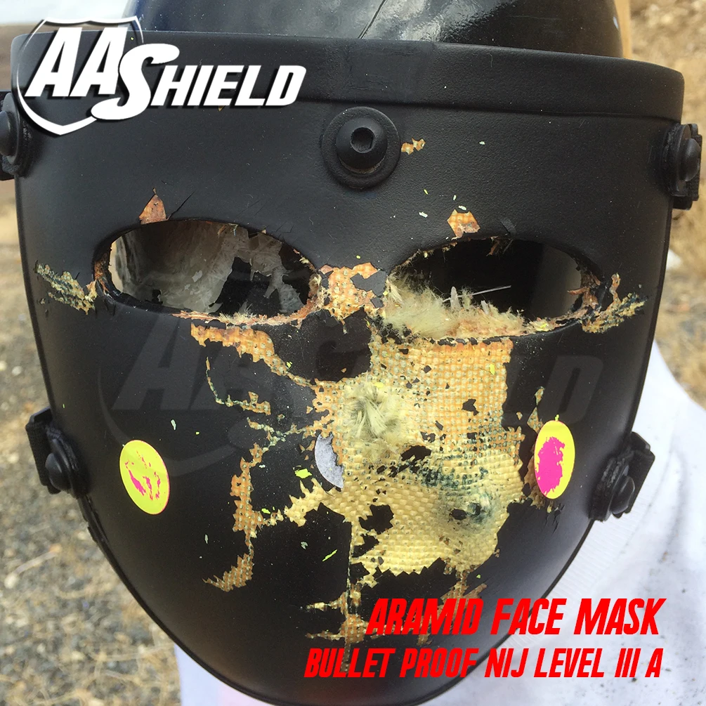 AA Shield Ballistic Visor Face Bulletproof Glass Mask For Fast Helmet Body Armor Mask NIJ Lvl IIIA 3A Mask Aramid Code