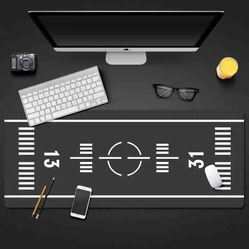 Airport Runway Desk Mat Mouse Pad Parking Apron Aviation Model Cushion Slide Large XXL Gaming Deskmat Rubber Mousepad 90x40 ﻿