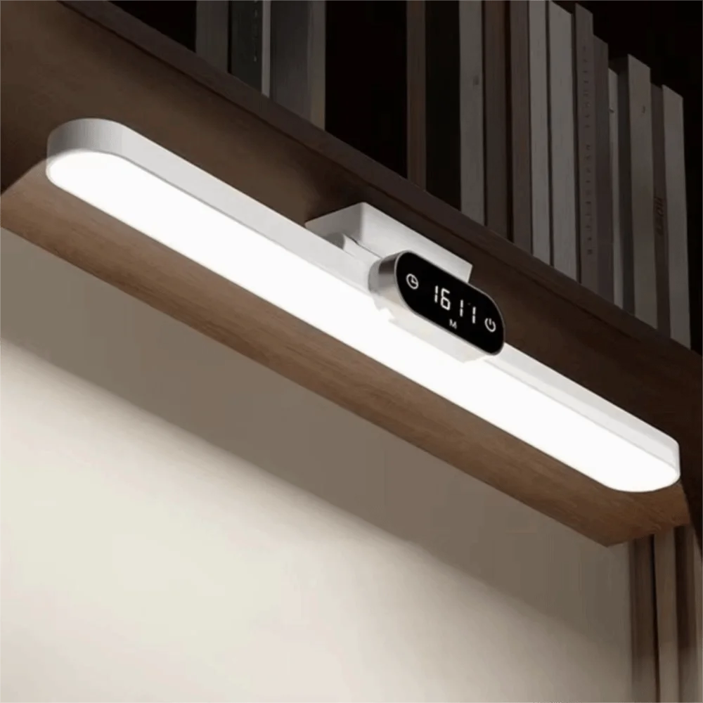 

Time Display Reading Table Lamp USB Rechargeable Magnetic Base Night Light Stepless Dimming Remote Control LED Desk Lamp