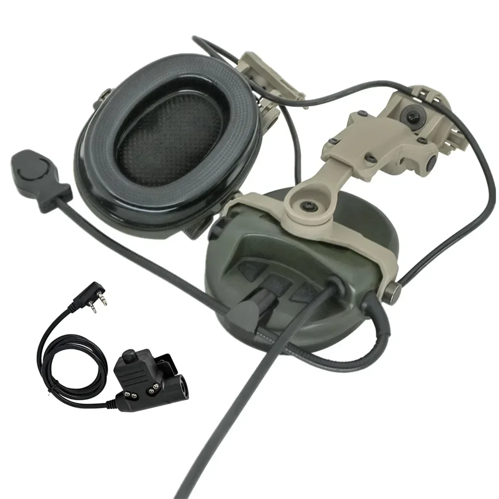 Tactical Headphones Militar Airsoft shooting Headset Tactical Sports Shooting Earmuffs Helmet Bracket ARC Rail MSASORDIN Headset