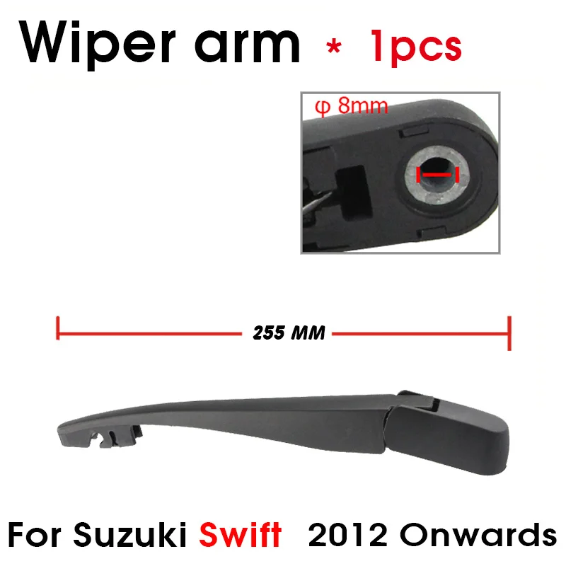 Car Wiper Blade For Suzuki Swift 2012 Onwards Rear Back Windshield Windscreen Rear Wiper 255mm+Arm 255mm Car Accessories