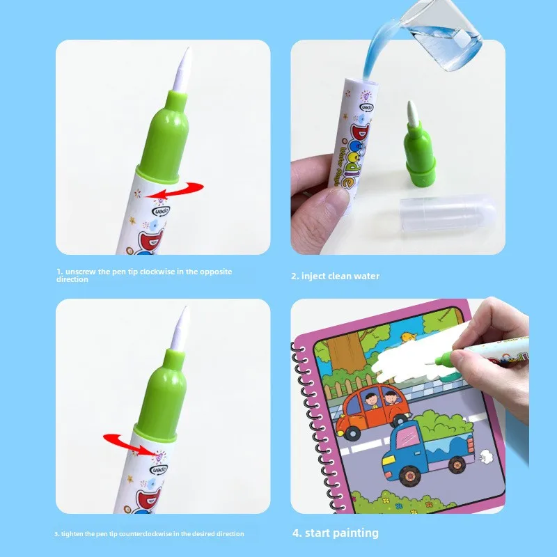 DIY Painting Magic Water Drawing Book for Kids Early Education Drawing Toys Reusable Coloring Books Montessori Education Toys