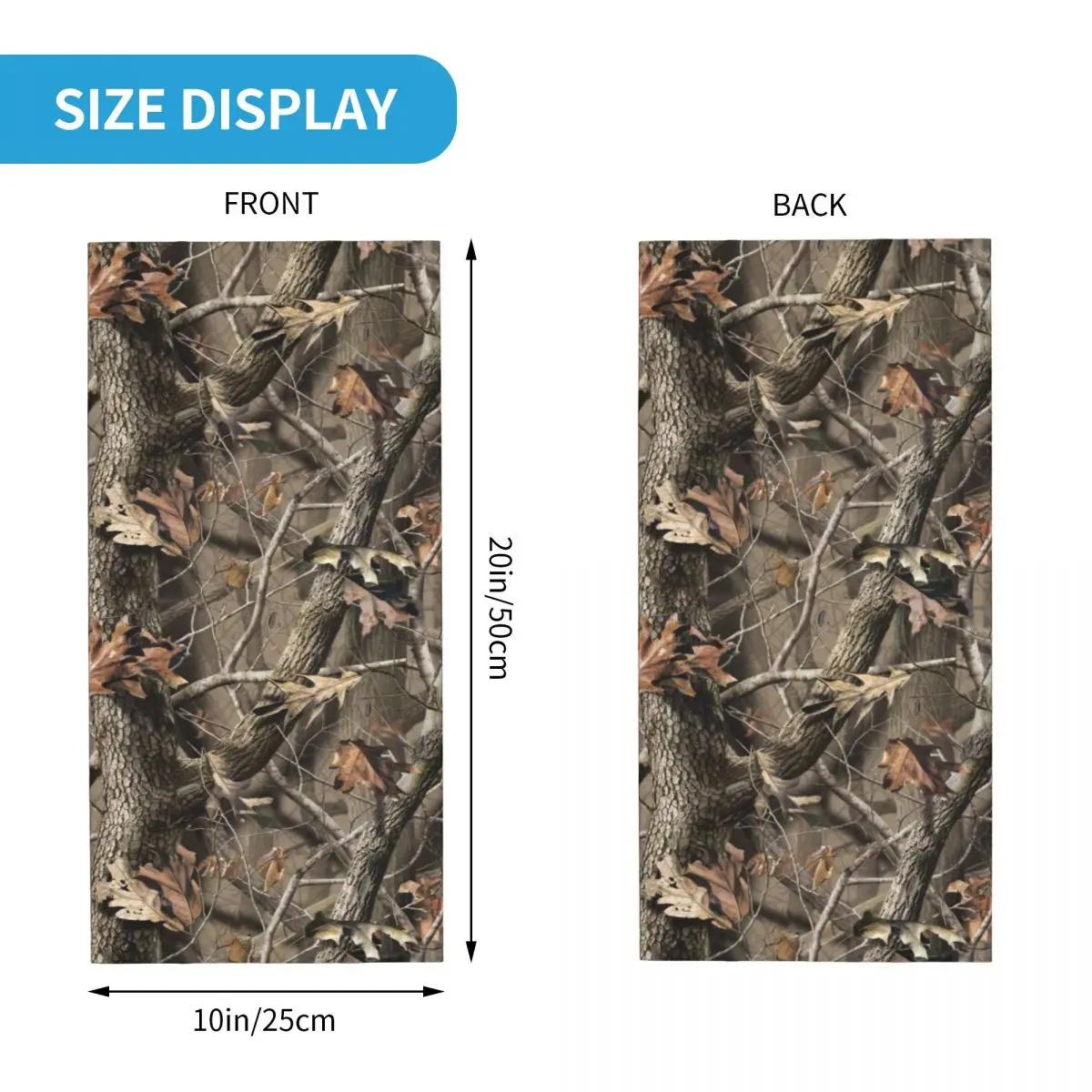 Real Tree Camouflage Camo Pattern Bandana Neck Warmer Men Women Winter Hiking Ski Scarf Gaiter Face Cover