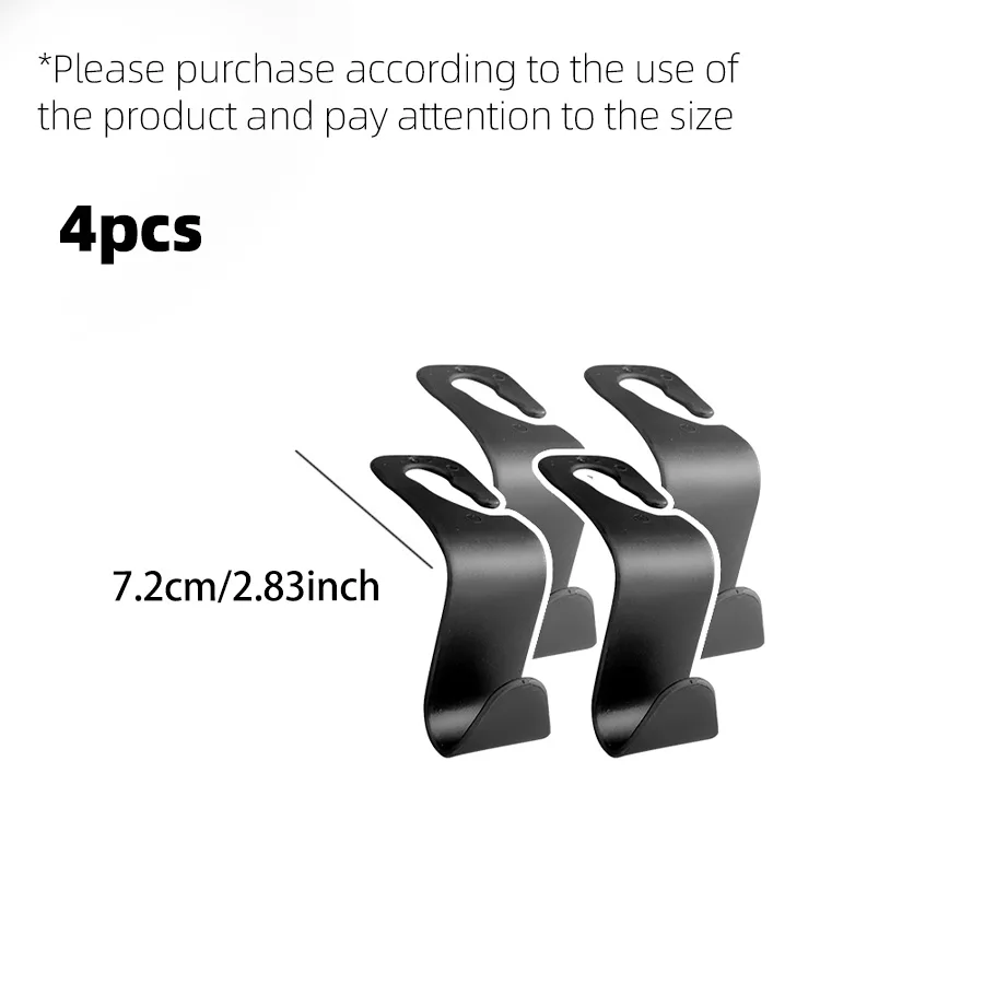 4Pcs Car Headrest Hooks Hanger for Bags Seat Back Organizer Holder Clips Auto Fastener Hooks Car Storage Interior Accessories image 2