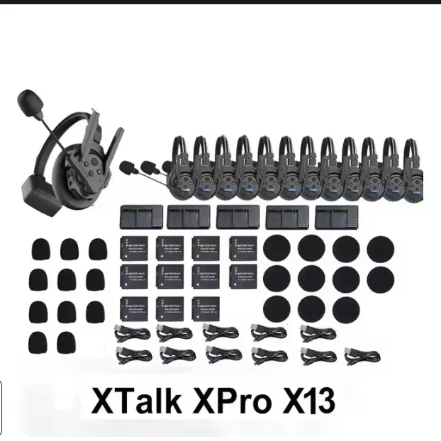 SYNCO Xtalk XPro X13 영화 텔레비전 촬영 팀용 전이중 단일 귀 무선 인터콤 시스템 헤드셋