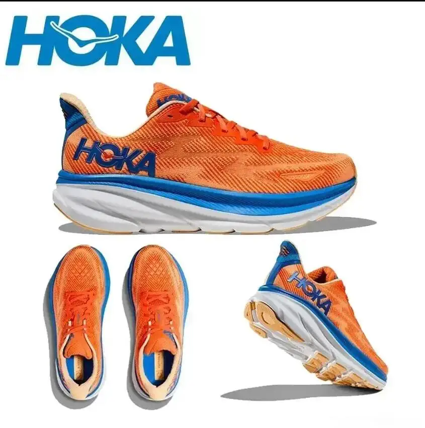 HOKA Clifton 9 Laufschuhe für Herren und Damen, leicht, dämpfend, Marathon, atmungsaktiv,