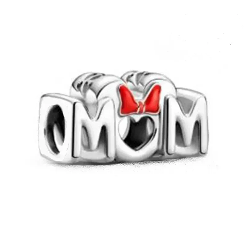 Disney 925 Srebrne koraliki łańcuszkowe Myszka Miki Minnie Charms Pasują do oryginalnych bransoletek Pandora DIY Biżuteria damska Prezenty