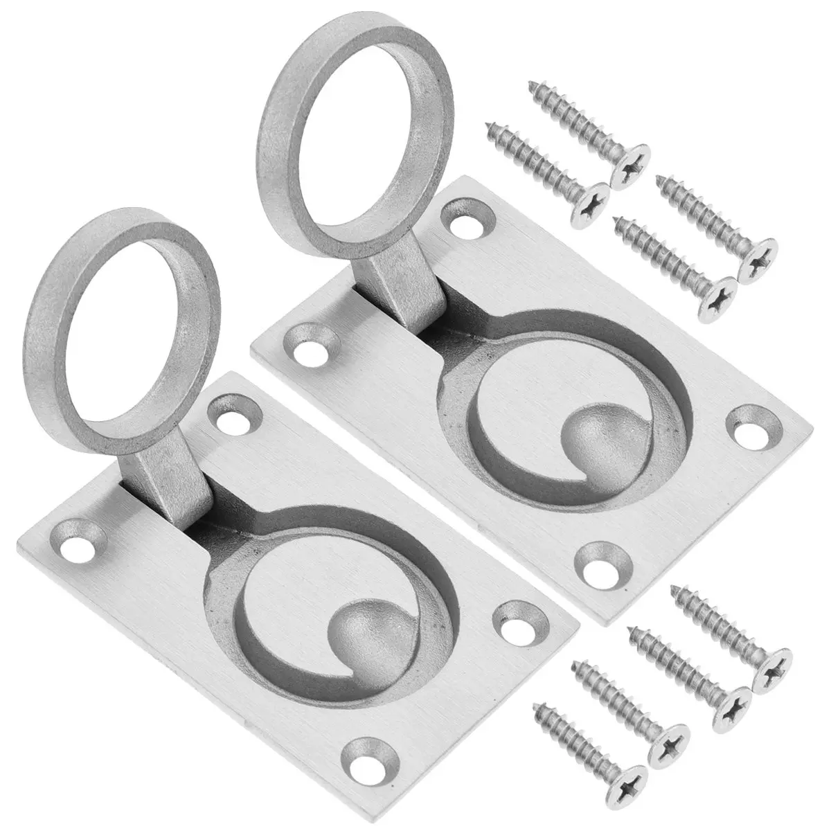 2Pcs Stainless Steel Marine Hatch Latch Flush Pull Handle Recessed Buckle for Boat Deck Cabinet Door Rv Drawer Marine