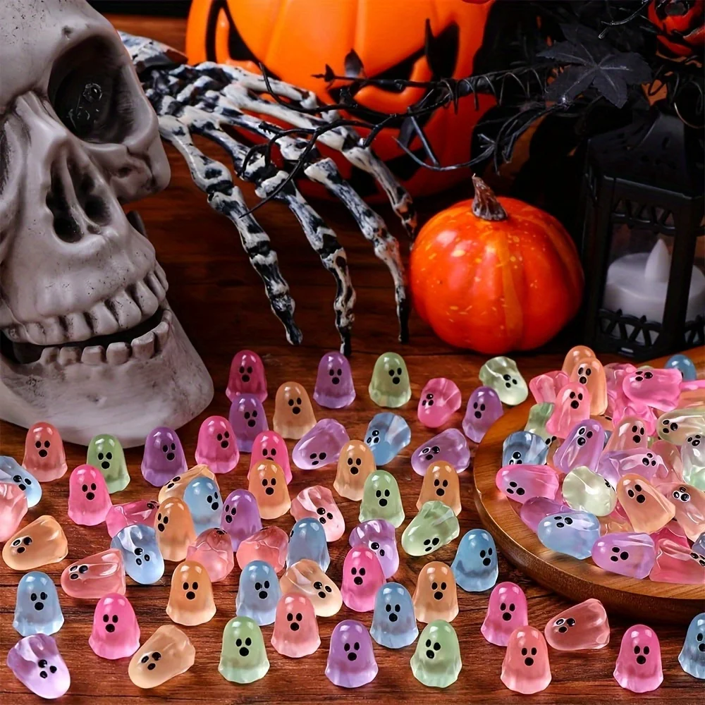 36pcs Halloween Mini Ghosts Figures, Glow in Dark Statues