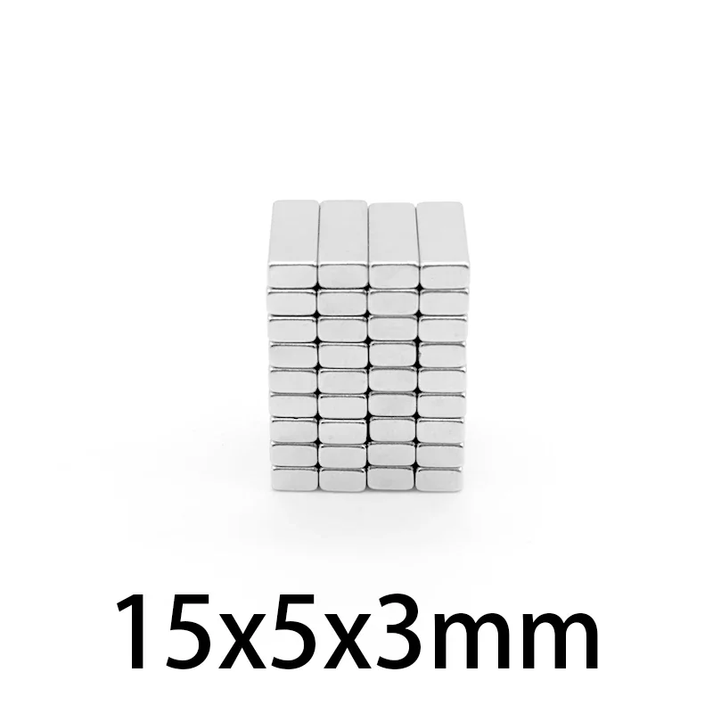 15x5x3mm Strong Powerful Block Magnets For Home Refrigerator,Office,DIY Building, Scientific, Craft, Education 15*5*3 15x5x3