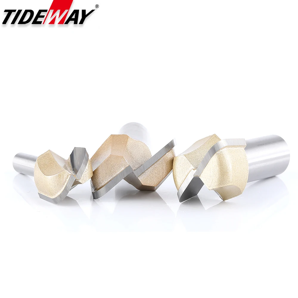 Tideway 1pc Professional Grade Double Arc Round Bottom Woodworking Milling Cutter Slotting Tool Trimming Engraving Bit CNC Tool