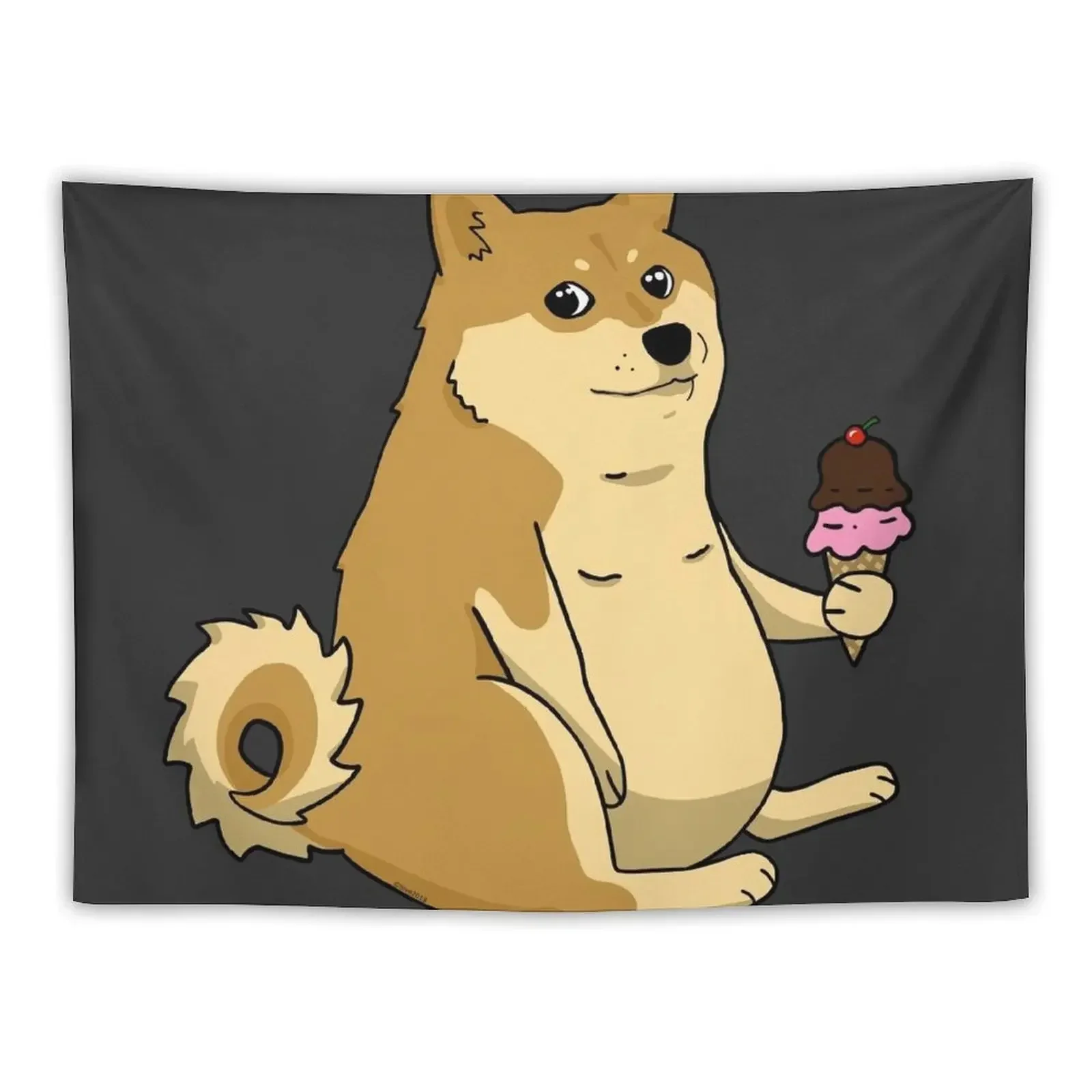 chubby shiba inu doge Tapestry Decoration For Rooms Wall Decor House Decoration Room Decor For Girls Tapestry