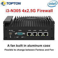 2025 Firewall Mini PC 12th Gen Intel i3 N305 N100 Soft PC 4x i226-V 2.5G DDR5 2*COM 2*HDMI Industrial Computer Efficient cooling