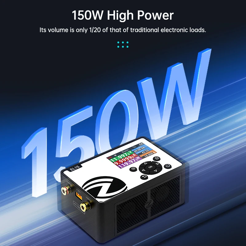 ALIENTEK EL15 DC Electronic Load 150W 0.1-60V 0-12A 24-bit ADC Bluetooth APP Battery Capacity DCR Test for Electronics Repair