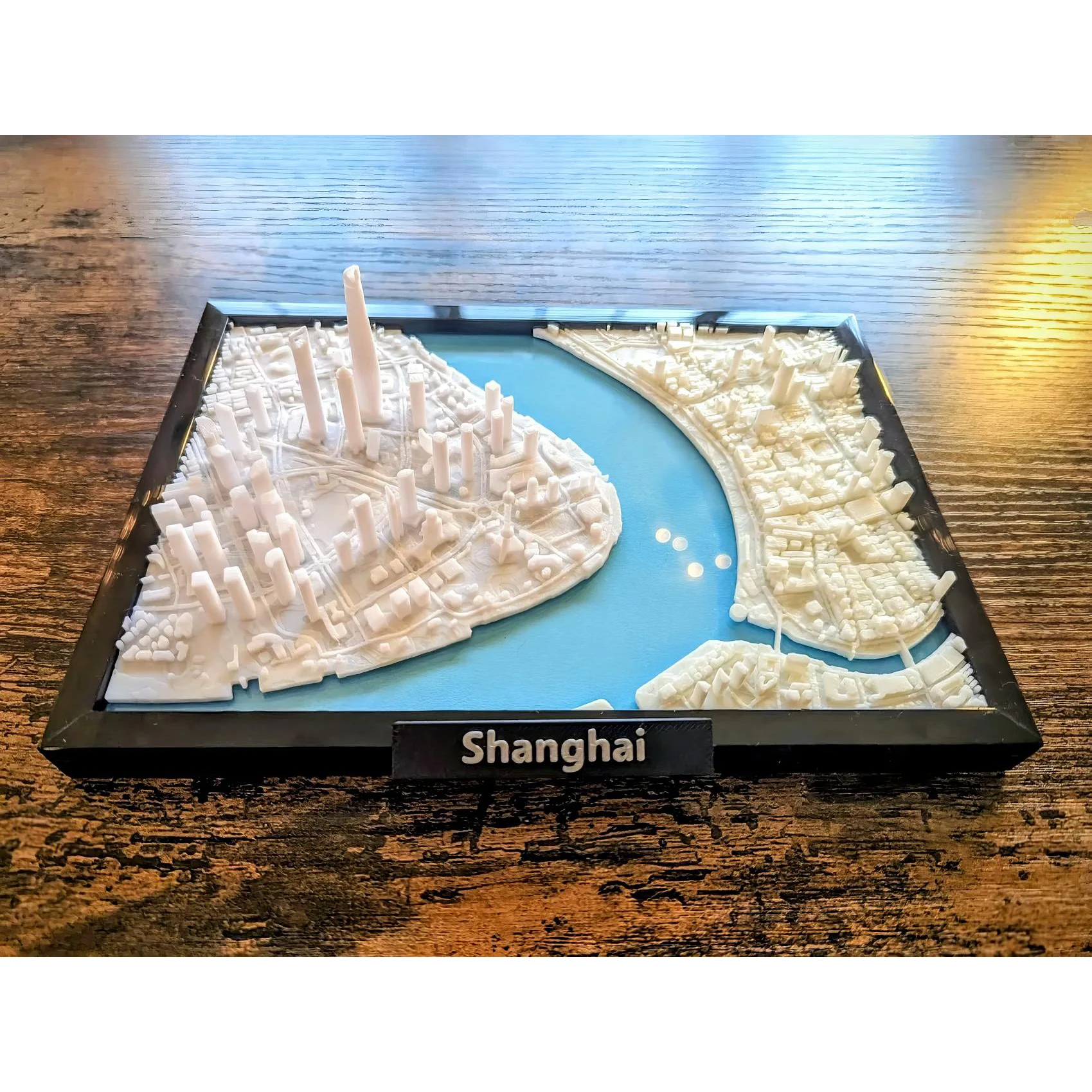 

Shanghai China 3D City Map Miniature Skyline Model Architecture Display Urban Art Desk Decor Gift Designer Collector Souvenir