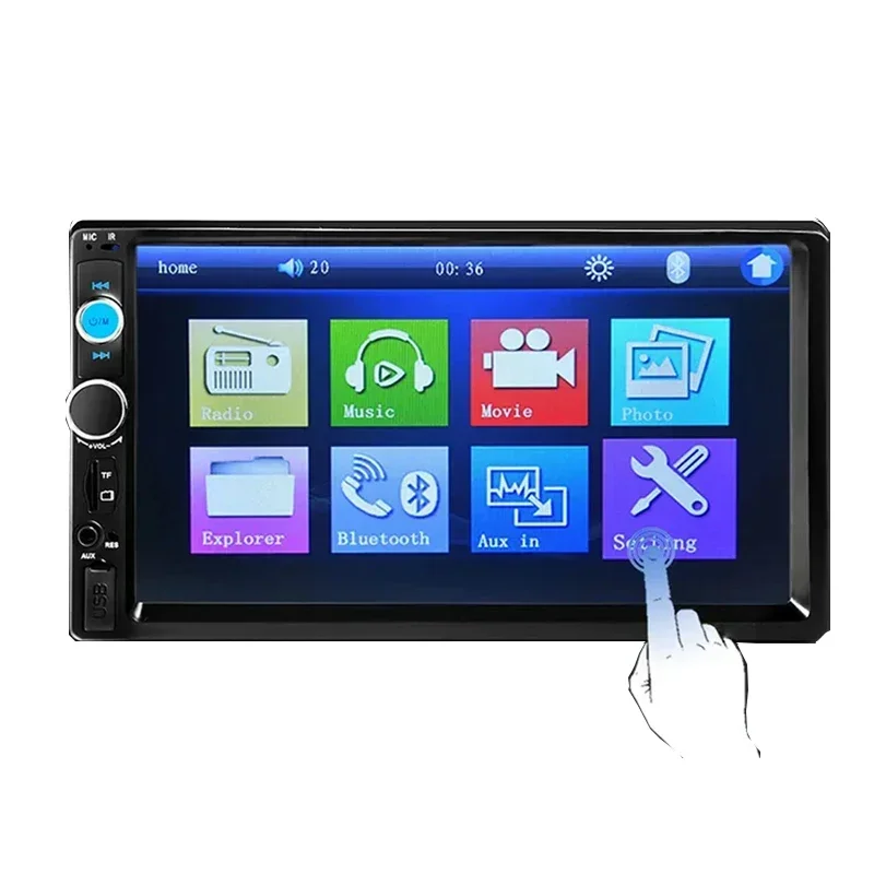 

Double Din Car Stereo 7 Inch Touch Screen Car MP5 Player Support Backup Rear View Camera FM Radio