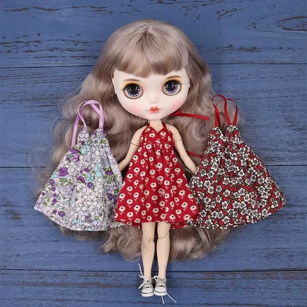 ファッション花柄ストラップドレスミニキュートプリンセスカラードレス DIY アクセサリーとバッグ付き azone ob22/24/27 人形用