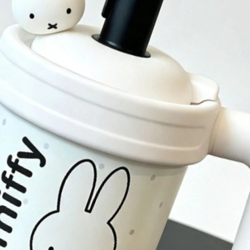 Cartoon Kawaii 600ml New Thermos Cup Large Capacity Ceramic Inner Pot Integrated Handle Wear-resistant Scratch Resistant Miffy
