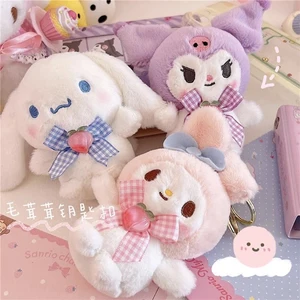 Sanrio Hello Kitty Plush Keychain, Cartoon -Spielzeug Kawaii, Rucksack -Anhängerdekoration, meine Melodie Kuromi Cinnamoroll, Mädchen Mädchen Mädchen 10 Hauptverkauf Pac Man Leuchten - №6